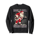 Rock N Roll Christmas Santa Playing Guitar Sweatshirt