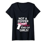 Womens Not A Pepper Spray Kind Of Girl Pro Gun Ammo Lover Women V-Neck T-Shirt