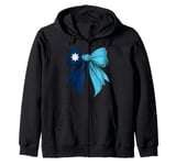 Minnesota State Flag Coquette Ribbon Zip Hoodie