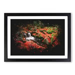 Big Box Art Forest Stream Vol.4 Paint Splash Framed Wall Art Picture Print Ready to Hang, Black A2 (62 x 45 cm)