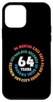 Coque pour iPhone 12 mini 64 Years of Being Awesome Spiral Mois Jours Heures Seconds