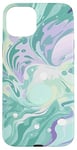 iPhone 15 Plus Swirl Green Color Illustration Pattern Abstract Art Case