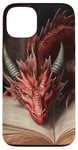 iPhone 13 Aesthetic Gothic Red Dragon Reading Book Painting Bookish Case