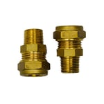 GROHE Pair of Adaptors for UK Fittings - 15mm Compression by 3/8 Inch BSP Male Thread (Ideal for connecting European 3/8" Flexi Connections, Brass Adapters for Kitchen & Bathroom Mixer Taps), Set of 2