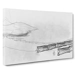 Boats on a Placid Lake in Abstract Canvas Print for Living Room Bedroom Home Office Décor, Wall Art Picture Ready to Hang, 30 x 20 Inch (76 x 50 cm)