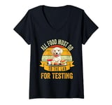 Womens All Food Must Go To The Lab For Testing Labrador Fun Vintage V-Neck T-Shirt