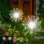 Solar Garden Christmas Lights, 2 Pack Solar Starburst Sphere Lights 300 LEDs 8 Modes Solar Firework Lights Waterproof Copper Wire Lights Solar Dandelion Lights for Home Yard Christmas Decoration