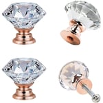 10 Pcs Bouton de Porte de Cristal, Poignee de Meuble Diamant, Poignée Boutons Meuble Tiroir Placard avec Vis pour Accueil Bureau Coffre Armoire