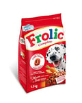 Frolic Complete, made with fresh meat, moist meal, with beef, carrots and cereals 1.5kg (Pack of 5)