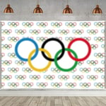 Olympisk flagga, olympiska dekorationer, 1 st stor olympisk dekorationer banderoll för olympiska spelen 2024 varor ringar spel länder (olympiska flaggor)