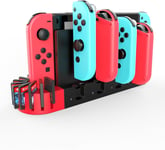 Switch Controller Charger For Nintendo Switch Oled, Switch Charging Dock With 9 Game Card Slots Storage For Nintendo Switch For Joycon, 4 For Joy-Con Charger Stand With Led Indicator