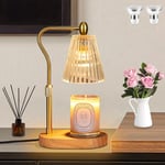 Loowoko Lampe Chauffe Bougie, Chauffage Bougie avec Minuterie et Variateur,Réglable en Hauteur,avec 2 Ampoules,Candle Warmer Lamp pour Bougies Parfumées en Verre, Maison, Chambre, Décoration