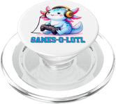 Jeuxolotl Axolotl Jouant à Des Jeux Vidéo Kawaii PopSockets PopGrip pour MagSafe