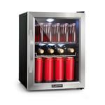 Beersafe M Réfrigérateur 33 litres 2 étagères Porte en verre panoramique Acier inoxydable