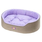 Ferplast Panier Chien Dandy, Coussin Amovible et Lavable, Housse en Coton avec Rembourrage Doux, Idéal également comme Niche pour Chat, 45 x 35 x H 13 cm, Lilas