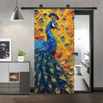 Papier peint autocollant de porte Peel and Stick,PerfecVinyl Decals,Home Decor,Peacock,30.3 ""x 78.7