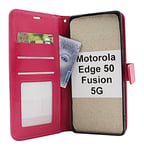 Crazy Horse Motorola Edge 50 Fusion 5G Plånboksfodral (Hotpink)