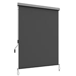 SONGMICS 2.5 x 1.4 m (H x L), Store Vertical, Brise-Vue rétractable, Paravent d’extérieur, Pare-Soleil, pour Balcon, patio, terrasse et Jardin, avec boîtier, Protection de Vie privée, Gris GSA145GY