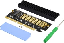 PCI Express 3.0 4X 8X 16x à M.2 NVMe et Carte Adaptateur SSD AHCI avec dissipateur de Chaleur,sans Support et Compatible avec Samsung 960 970 Evo Pro WD Noir et Plus(Q1053)