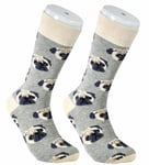 THE TIE STUDIO - Pug Dogs Grey and Beige Men's Novelty Socks