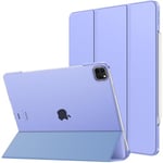 MoKo Étui Intelligent Dos Translucide Givré en PC Dur, Support Touch ID et Apple Pencil Pro/2e/USB-C, Coque pour iPad Air 13 Pouces 2024 / iPad Pro 12,9 (6e/5e Gén 2022/2021), Lavande