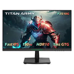 Moniteur de jeu TITAN ARMY P2510G, écran IPS RAPIDE 24,5'' 1920*1080, taux de rafraîchissement de 180 Hz, HDR10, 99 % sRGB, 1 ms GTG, synchronisation adaptative, OD dynamique, assistance au jeu