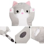 Plush Leksak Katt Lång Bomull Söta Kattdocka Plush Leksak Mjuk Bomull Fylld Sov Kudde Grå gray 90cm