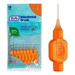 TePe Interdental Brush, Original, Orange, 0.45mm/ISO 1, 8pcs, Teeth Cleaning Plaque Removal, efficient Clean Between Teeth, for Narrow Gaps