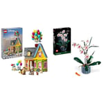 LEGO 43217 Disney and Pixar ‘Up’ House​ Buildable Toy with Balloons & 10311 Icons Orchid Artificial Plant Building Set with Flowers