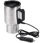 Tuserxln - Thermos électrique - 65 ℃ 12V voiture électrique Bouilloire Tasse Voyage en acier inoxydable Chauffage Parfaits for Café Thé, 450ml