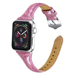 Apple Watch Series 5 40mm aitoa nahkaa oleva ranneke - Pinkki