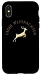 iPhone X/XS Gold German Merry Christmas Frohe Weihnachten Reindeer Case