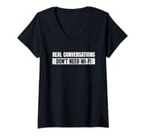 Womens Real Conversations Don't Need Wi-Fi V-Neck T-Shirt