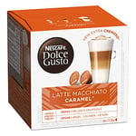 Nescafé Dolce Gusto Latte Macchiato Caramel - Café Gourmand - 96 Capsules (Pack de 6 boîtes x 16)