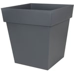 Pot carré toscane - 50 cm - 87 l - gris anthracite Eda Plastique