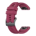 For Garmin Fenix 7S Sapphire Solar 20mm Silicone Solid Color Watch Band(Burgundy)