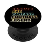 Mari et papa Fantasy Football Legend Funny Men Retro PopSockets PopGrip Adhésif