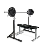 Bänk, Ställning &amp; Tri-Grip Skivstångsset 87.5 kg, JTC Power