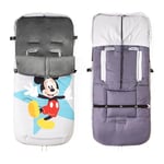 Chanceliere Bebe Poussette Interbaby | Couverture Poussette Bebe Hiver, Doux | Sac de Couchage Poussette Bebe Détachable, Double Ouverture, Lavage Facile, Matériaux Antiallergiques, Mickey Geo