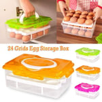 24 Grids Double Layer Egg Organizer Storage Box Refrigerator Green