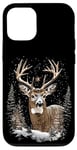 Coque pour iPhone 12/12 Pro Majestic Deer Wildlife Scène d'hiver en plein air Doe Deer Buck