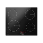 Baridi 60cm Built-In Induction Hob With 4 Zones Black Glass 6800W Touch Controls