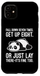 Coque pour iPhone 11 Fall Down Seven Times, Get Up Eight - Humour amusant Lazy Panda