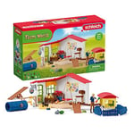 schleich 42607 FARM WORLD- Hôtel des Animaux de la Ferme - Grand coffret de 54 Pièces de Jouets Schleich avec Chien, Chat, Lapin, Accessoires et Plus - Cadeau Jouet 3 ans et +