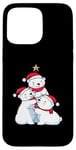 Coque pour iPhone 15 Pro Max Arbre de Noël ours polaire pour filles et garçons Père Noël amusant