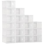 18PCS Stackable Shoe Box Clear Plastic Shoe Storage Box