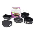 Patisse 02865, Kit 7 Accessoires de pour Friteuse à Air Chaud XL & XXL, Air Fryer, Noir, Acier Revêtu