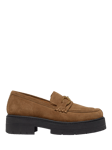 Geox Spherica EC7 Suede Chunky Loafers, Mud