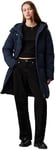 Calvin Klein Women’s Long Puffer Coat with Logo Belt, Blue (Ink), M