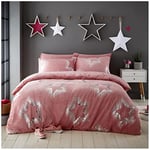 GC GAVENO CAVAILIA Parure de lit en Polyester avec Housse de Couette Douce et Confortable à Paillettes pour lit Double, Motif Teddy Star, Rose pâle